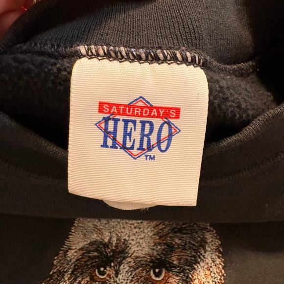 Vintage Made in USA Embroidered Dog Black Crewneck Sweater Size Large - Picture 4 of 7